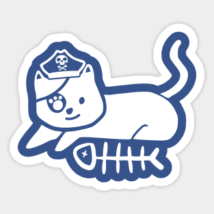 Funny Cat Pirate Sticker